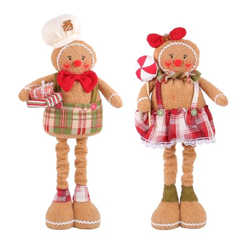 HNsdsvcd 2pcs Weihnachtsgingerbreads Mann Plüschpuppen Paar Hand Festival Figur Kollektible Ornamente Saisonal Home Decors Festival Tischdekoration von HNsdsvcd