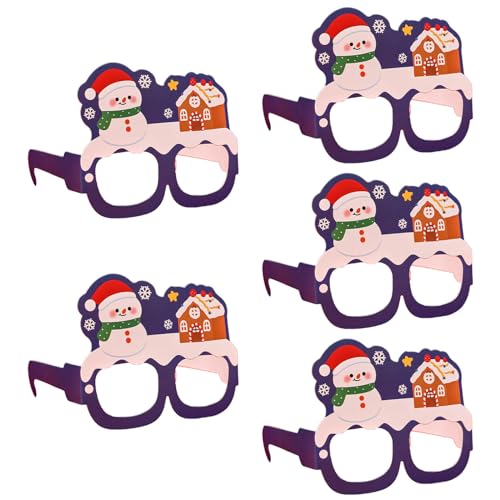 HNsdsvcd 5 x dekorative Weihnachtsbrillen für 2024 Neujahrsdekoration, schönes Geschenk, Papierbrillenrahmen, Fotografie-Requisiten, Neuheits-Brille von HNsdsvcd