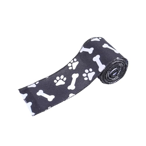 HNsdsvcd 6,3 cm Pfotenabdruckband mit Hundeknochen und Drahtrand, Drahtband, Wickelband für Halloween, Party-Ornamente von HNsdsvcd