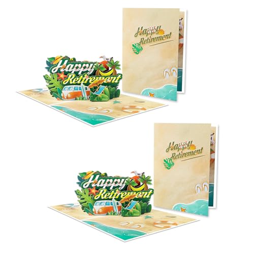 HNsdsvcd Beach Retirement Grußkarte Klappbare 3D Strand Renten Grußkarte Für Reisespeicher Oder Home Ornament von HNsdsvcd