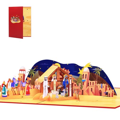 HNsdsvcd Faltbare 3D Weihnachtskabine Grußkarte Mit Umschlag Stilvoller Handgefertigter Festiven Überraschungskarte Für Familie Und Freund von HNsdsvcd