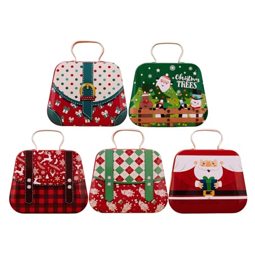 HNsdsvcd Festival Metal Box Mit Traging Handy Stylish Festival Tin Box Große Tragbare Weihnachtsorganisatoren Süßer Weihnachtspunkt Accessoire von HNsdsvcd