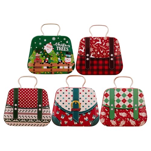 HNsdsvcd Festival Metal Box Mit Traging Handy Stylish Festival Tin Box Große Tragbare Weihnachtsorganisatoren Süßer Weihnachtspunkt Accessoire von HNsdsvcd