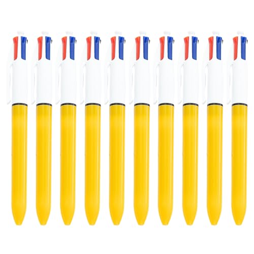 HNsdsvcd Mehrfarbiger Kugelschreiber, 4-farbig, einziehbar, 1,0 mm, Grün, Blau, Rötungen, Schwarz, für Büro, Schule, 10 Stück HNsdsvcd Mehrfarbiger Kugelschreiber, 4-farbig, einziehbar, 1,0 mm, Grün, Blau, Rötungen, Schwarz, für Büro, Schule, 10 Stück von HNsdsvcd