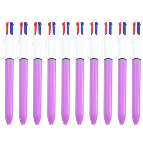 HNsdsvcd Mehrfarbiger Kugelschreiber, 4-farbig, einziehbar, 1,0 mm, Grün, Blau, Rötungen, Schwarz, für Büro, Schule, 10 Stück HNsdsvcd Mehrfarbiger Kugelschreiber, 4-farbig, einziehbar, 1,0 mm, Grün, Blau, Rötungen, Schwarz, für Büro, Schule, 10 Stück von HNsdsvcd