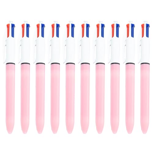 HNsdsvcd Mehrfarbiger Kugelschreiber, 4-farbig, einziehbar, 1,0 mm, Grün, Blau, Rötungen, Schwarz, für Büro, Schule, 10 Stück HNsdsvcd Mehrfarbiger Kugelschreiber, 4-farbig, einziehbar, 1,0 mm, Grün, Blau, Rötungen, Schwarz, für Büro, Schule, 10 Stück von HNsdsvcd