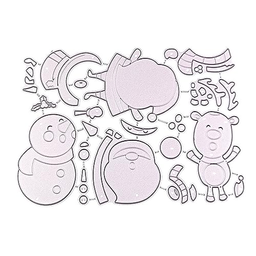 HNsdsvcd Metall-Stanzschablone mit Weihnachtsmann-Motiv, Karbonstahl, Prägeschablone, Scrapbooking, für Karten, Stanzformen von HNsdsvcd