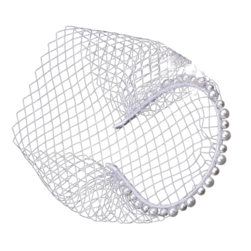 HNsdsvcd Perlen-Dekor, Braut-Fascinator, Gesichtsschleier, Haarband mit Vogelkäfigschleier, für Hochzeit oder Abendparty, formelle Anlässe, Requisiten HNsdsvcd Perlen-Dekor, Braut-Fascinator, Gesichtsschleier, Haarband mit Vogelkäfigschleier, für Hochzeit oder Abendparty, formelle Anlässe, Requisiten von HNsdsvcd