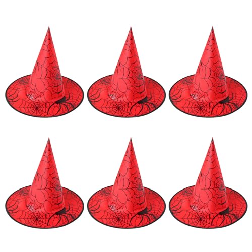 HNsdsvcd Set mit 6 Halloween-Hexenhut-Dekorationen, modische Partys, Halloween, Hut, Zaubererhut, Dekorationen von HNsdsvcd