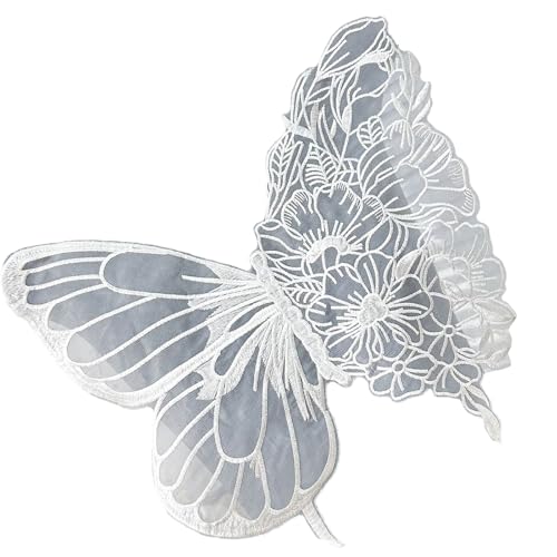 Meshes Schmetterlings-Patches mit detaillierter Stickerei, Mode-Enthusiasten-Aufnäher für einzigartige Kleidungsdekoration von HNsdsvcd