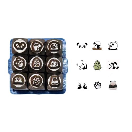 Set mit 9 essentiellen Metallmeißeln, Panda-Serie, Schmuck-Gravurwerkzeug, Metallstempel-Set für Schmuckherstellungs-Enthusiasten von HNsdsvcd