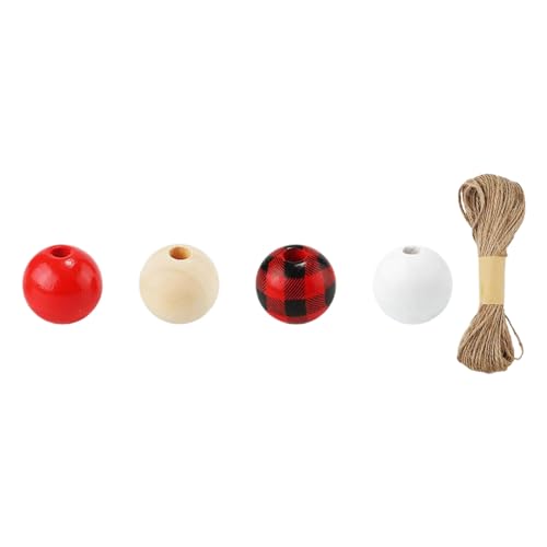 Weihnachts-Holzperlen-Kollektion, 200 Stück, für den Urlaub, leichte und runde 16 mm große Perlen für schönes Accessoire von HNsdsvcd