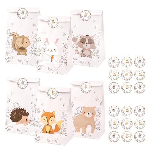 12 Stück Papiertüten Kinder, Tiere Geschenktüten, Kindergeburtstag Papiertüten, für Kinder Party, Feiern, Baby Geburtstag,Halloween, Weihnachten,Christmas mit 18 cute Aufkleber 12 Stück Papiertüten Kinder, Tiere Geschenktüten, Kindergeburtstag Papiertüten, für Kinder Party, Feiern, Baby Geburtstag,Halloween, Weihnachten,Christmas mit 18 cute Aufkleber von HO-SFSM