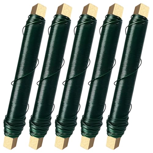 5 Rollen Blumendraht verzinkt, Wickeldraht, zum Basteln, Wickeldraht, Bindedraht, Pflanzendraht, Dekordraht, DIY（Ø 0,7mm | 30m） von HO-SFSM