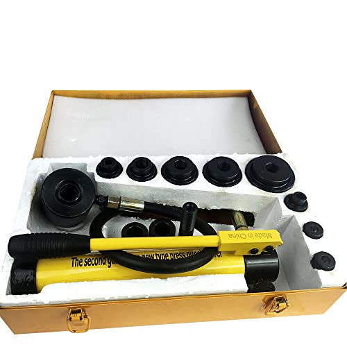 HOARLICN 8 T Hydraulik Blechstanze, Blechlocher Set 22-60mm Handhydraulik Lochstanze Punch Rohr Werkzeugstahl Pumpe Zylinder Kit Lochschneider Mit Koffer Für Eine Vielzahl Von Materialien von HOARLICN