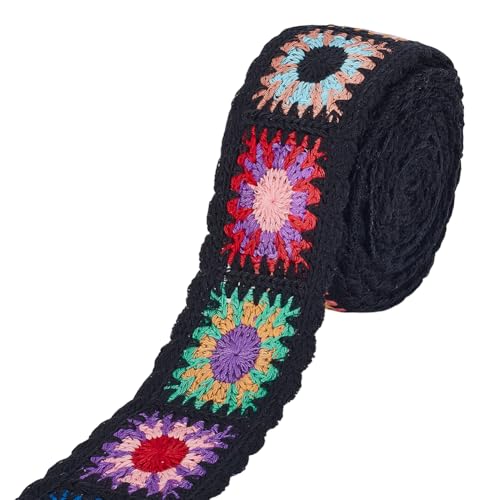HOBBIESAY (91)5cm Schwarzes Baumwoll Gurtband 2.28(1) cm Breit Florales Häkelband Im Polyester Stil Dekoratives n Gurtband Zum Nähen Basteln Kostüme Heim Und Hochzeitsdekoration von HOBBIESAY