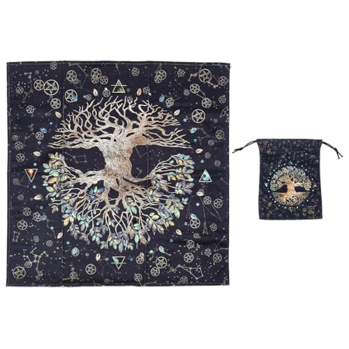 HOBBIESAY 1 Set Tarot Tischdecke Mit Samtbeutel Schwarzer Lebensbaum Altar Tischdecke Weicher Wahrsagung Altar Schreibtisch Stoff Aufbewahrungstaschen Set Für Tarotkarten Für Wicca Hexereibedarf HOBBIESAY 1 Set Tarot Tischdecke Mit Samtbeutel Schwarzer Lebensbaum Altar Tischdecke Weicher Wahrsagung Altar Schreibtisch Stoff Aufbewahrungstaschen Set Für Tarotkarten Für Wicca Hexereibedarf von HOBBIESAY