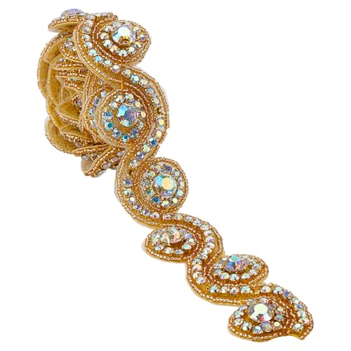 HOBBIESAY 1 Yard Gold Strass Applikation Heißfix Applikation Für Damen Hochzeit Kristall Applikation Für Kostüm Accessoires Für Damen Hut Jeans Kleid Tasche HOBBIESAY 1 Yard Gold Strass Applikation Heißfix Applikation Für Damen Hochzeit Kristall Applikation Für Kostüm Accessoires Für Damen Hut Jeans Kleid Tasche von HOBBIESAY