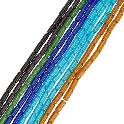 HOBBIESAY 10 Stränge 220 Stück zufällige Farbe Glas Rohr Perlen Stränge 15mm Große Glas Perlen Quader lose Perlen Gemischte Farbe funkelnde Perlen für Armbänder Halsketten machen Loch: 1mm HOBBIESAY 10 Stränge 220 Stück zufällige Farbe Glas Rohr Perlen Stränge 15mm Große Glas Perlen Quader lose Perlen Gemischte Farbe funkelnde Perlen für Armbänder Halsketten machen Loch: 1mm von HOBBIESAY