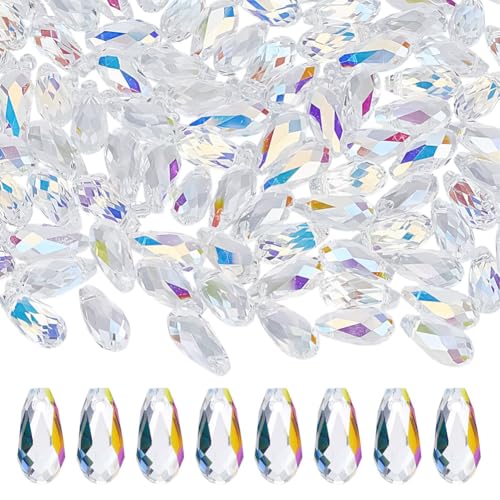 HOBBIESAY 100 Stück Klare Glasperlen In Tropfenform 7mm Oben Gebohrt Tropfen Abstandshalter Wassertropfen Facettierte Perle Glatte Rocailles Perle Für Armbänder Halsketten Ohrringe DIY HOBBIESAY 100 Stück Klare Glasperlen In Tropfenform 7mm Oben Gebohrt Tropfen Abstandshalter Wassertropfen Facettierte Perle Glatte Rocailles Perle Für Armbänder Halsketten Ohrringe DIY von HOBBIESAY