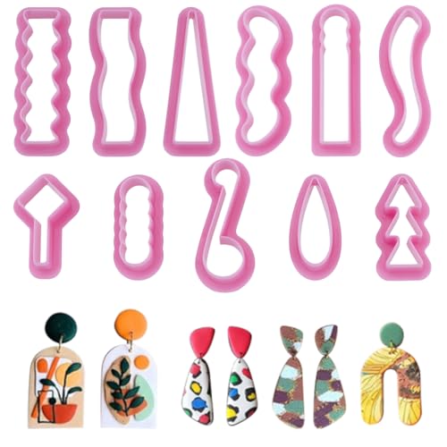 HOBBIESAY 11 x Modelliermassen-Ohrringformen, einfache Tonstempel, Mini-Form, baumelnde Form, Polymerwerkzeuge, Hot Pink, Töpfereischneider für DIY-Ohrringe, Schmuckherstellung, Handwerk HOBBIESAY 11 x Modelliermassen-Ohrringformen, einfache Tonstempel, Mini-Form, baumelnde Form, Polymerwerkzeuge, Hot Pink, Töpfereischneider für DIY-Ohrringe, Schmuckherstellung, Handwerk von HOBBIESAY
