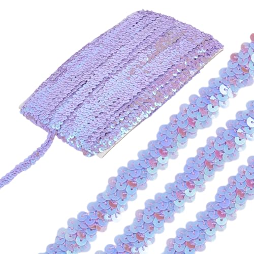 HOBBIESAY 12.5m Lila Flacher Glitzer Paillettenbesatz 20mm Breit Glitzernder Stoff Paillettenband Glänzender Paillettenbesatz Zum Basteln Nähen von Kleidung Heim Und Party Dekoration HOBBIESAY 12.5m Lila Flacher Glitzer Paillettenbesatz 20mm Breit Glitzernder Stoff Paillettenband Glänzender Paillettenbesatz Zum Basteln Nähen von Kleidung Heim Und Party Dekoration von HOBBIESAY