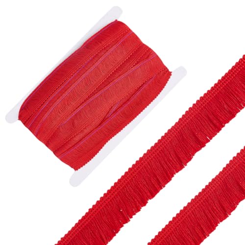 HOBBIESAY 12.5m Spitzenbesatz Aus Polyester Band Quaste Nähzubehör Stoff Spitzenbesatz Quaste Rot Zum Nähen Heimdekoration DIY Basteln Kleidungszubehör von HOBBIESAY