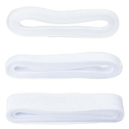 HOBBIESAY 137.16m 3 Stile Pferdehaarzopf 12/26/50mm Steifes Polyester Stabband Weißes Pferdehaar Zopfbesatz Für Hochzeitskleid Tanz Formelle Kleidung Rock Hut Zubehör von HOBBIESAY