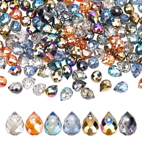 HOBBIESAY 140 Stück 7 Farben Klare Glasperlen In Tropfenform 8mm Oben Gebohrt Tropfen Abstandshalterperlen Wassertropfen Facettierte Perle Glatte Rocailles Perle Für Schmuckherstellung Loch:1.2mm HOBBIESAY 140 Stück 7 Farben Klare Glasperlen In Tropfenform 8mm Oben Gebohrt Tropfen Abstandshalterperlen Wassertropfen Facettierte Perle Glatte Rocailles Perle Für Schmuckherstellung Loch:1.2mm von HOBBIESAY
