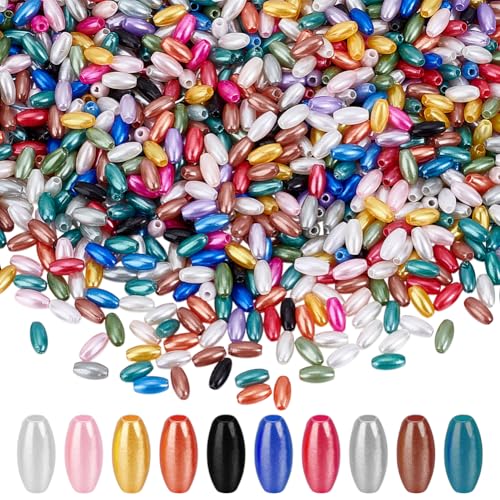 HOBBIESAY 1400 Stück Imitationsperlen in Haferreisform, Abstandshalter, kleine bunte Bastelperlen, oval, lose Perlen für DIY-Armbänder, Halsketten, Ohrringe, Schmuckherstellung, Loch: 1,6 mm HOBBIESAY 1400 Stück Imitationsperlen in Haferreisform, Abstandshalter, kleine bunte Bastelperlen, oval, lose Perlen für DIY-Armbänder, Halsketten, Ohrringe, Schmuckherstellung, Loch: 1,6 mm von HOBBIESAY