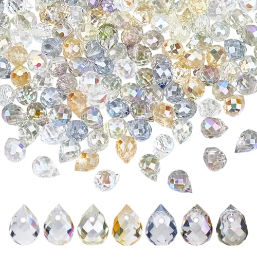 HOBBIESAY 140Stück 7Farben Klare Glasperlen In Tropfenform 8mm Bunte Oben Gebohrte Tropfen Abstandsperlen Wassertropfen Facettierte Perle Glatte Rocailles Perle Für DIY Schmuckherstellung Loch:1.2mm HOBBIESAY 140Stück 7Farben Klare Glasperlen In Tropfenform 8mm Bunte Oben Gebohrte Tropfen Abstandsperlen Wassertropfen Facettierte Perle Glatte Rocailles Perle Für DIY Schmuckherstellung Loch:1.2mm von HOBBIESAY