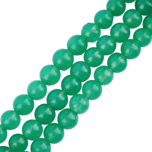 HOBBIESAY 141 Stück 8mm Grüne Jade Perlen Natursteinperlen 3 Stränge Echte Echte Edelsteinperlen Natürlicher Edelstein Glatte Steinperlen Runde Lose Steinperlen Für Die Herstellung von Armbändern von HOBBIESAY