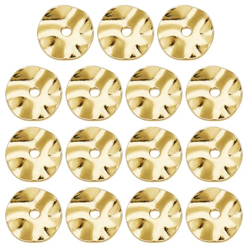 HOBBIESAY 15 Stück 18 Karat Goldscheibe Lose Sapcer Perlen 8mm Flache Runde Perlen Gewellte Scheibenperlen Messing Metallperlen Für Armbänder Halsketten Schmuckherstellung Loch:1.2mm HOBBIESAY 15 Stück 18 Karat Goldscheibe Lose Sapcer Perlen 8mm Flache Runde Perlen Gewellte Scheibenperlen Messing Metallperlen Für Armbänder Halsketten Schmuckherstellung Loch:1.2mm von HOBBIESAY
