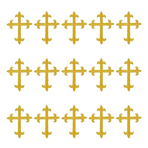 HOBBIESAY 15 Stück Kreuz Gold Applikationen Kreuz Aufnäher Zum Aufbügeln Bestickt Dekorative Applikation Kreuz Reparaturflicken Applikationen Für Kleidung DIY Jacken Hemden Hüte Abzeichen Rucksäcke HOBBIESAY 15 Stück Kreuz Gold Applikationen Kreuz Aufnäher Zum Aufbügeln Bestickt Dekorative Applikation Kreuz Reparaturflicken Applikationen Für Kleidung DIY Jacken Hemden Hüte Abzeichen Rucksäcke von HOBBIESAY