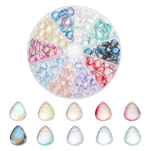 HOBBIESAY 150 Stück 10 Farben Glasperlen In Tropfenform 12.5mm Bunte Wassertropfen Kristallperlen Transparente Abstandshalter Lose Perlen Für DIY Armbänder Ohrringe Schmuckherstellung HOBBIESAY 150 Stück 10 Farben Glasperlen In Tropfenform 12.5mm Bunte Wassertropfen Kristallperlen Transparente Abstandshalter Lose Perlen Für DIY Armbänder Ohrringe Schmuckherstellung von HOBBIESAY