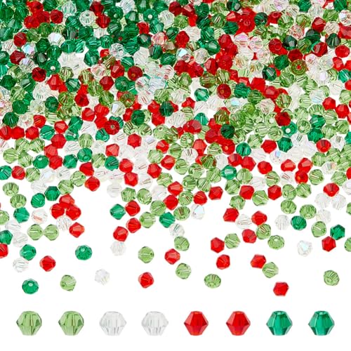 HOBBIESAY 16 Strang 1488 Stück Doppelkegel Glasperlen 4mm Weihnachten Lose Abstandsperlen Zum Basteln 4 Farben Kristall Facettierte Perlen Für Ohrringe Halsketten Schmuckherstellung Loch:1mm HOBBIESAY 16 Strang 1488 Stück Doppelkegel Glasperlen 4mm Weihnachten Lose Abstandsperlen Zum Basteln 4 Farben Kristall Facettierte Perlen Für Ohrringe Halsketten Schmuckherstellung Loch:1mm von HOBBIESAY