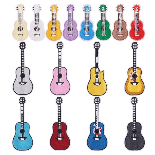 HOBBIESAY 16 Stück Gitarren Aufnäher Zum Aufbügeln Bestickte Gitarren Aufnäher Zum Aufbügeln/Aufnähen Mit Musikinstrumenten Für Hüte Jeans Jacken Taschen Rucksäcke Kleiderdeko HOBBIESAY 16 Stück Gitarren Aufnäher Zum Aufbügeln Bestickte Gitarren Aufnäher Zum Aufbügeln/Aufnähen Mit Musikinstrumenten Für Hüte Jeans Jacken Taschen Rucksäcke Kleiderdeko von HOBBIESAY