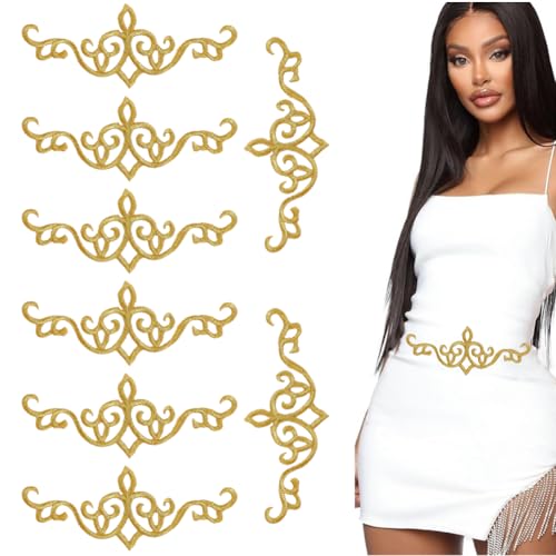 HOBBIESAY 16 Stück Goldmetallischer Bestickter Aufnäher Zum Aufbügeln Blatt Stickerei Applikation Metallisches Blumenmuster Boho Besatz Fransenblätter Aufnäher Für Hochzeit Abschlussball Kleid HOBBIESAY 16 Stück Goldmetallischer Bestickter Aufnäher Zum Aufbügeln Blatt Stickerei Applikation Metallisches Blumenmuster Boho Besatz Fransenblätter Aufnäher Für Hochzeit Abschlussball Kleid von HOBBIESAY