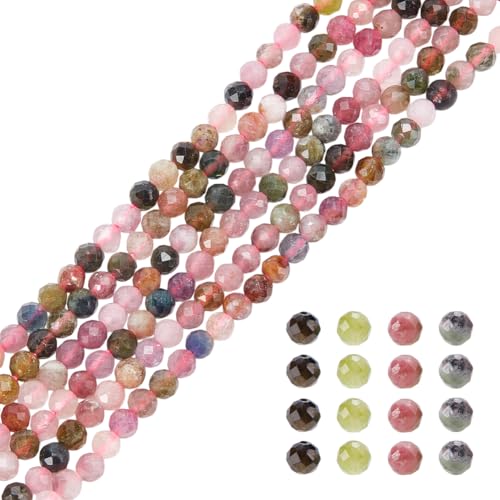 HOBBIESAY 2 Strang 3mm Facettierte Natürliche Turmalinperlen Runde Lose Edelsteinperlen Perlen In Verschiedenen Farben Abstandsperlen Zur Schmuckherstellung Bohrung: 0.5-0.6mm HOBBIESAY 2 Strang 3mm Facettierte Natürliche Turmalinperlen Runde Lose Edelsteinperlen Perlen In Verschiedenen Farben Abstandsperlen Zur Schmuckherstellung Bohrung: 0.5-0.6mm von HOBBIESAY