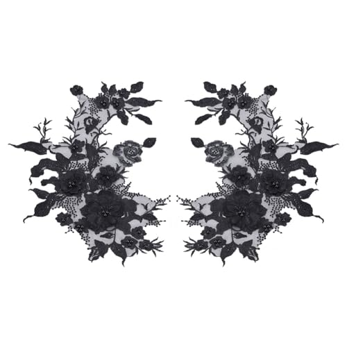 HOBBIESAY 2 Stück Schwarze Blumen Spitzen Applikationen 3D Blumenstickerei Applikationen Perlen Blumenmuster Zum Aufnähen Dekorative Patches Für Damen Hochzeitskleid Kleid Mieder Kostüm DIY Handwerk HOBBIESAY 2 Stück Schwarze Blumen Spitzen Applikationen 3D Blumenstickerei Applikationen Perlen Blumenmuster Zum Aufnähen Dekorative Patches Für Damen Hochzeitskleid Kleid Mieder Kostüm DIY Handwerk von HOBBIESAY