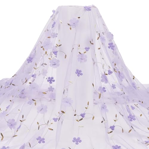 HOBBIESAY 2 Yards Blumennetz Tüllstoff 51.18 62.99 Zoll Breite Lila Spitzenstoff Floral Bestickt Weicher Tüll Spitzenstoff Für Kleidung Hochzeitskleid Vorhang Dekor HOBBIESAY 2 Yards Blumennetz Tüllstoff 51.18 62.99 Zoll Breite Lila Spitzenstoff Floral Bestickt Weicher Tüll Spitzenstoff Für Kleidung Hochzeitskleid Vorhang Dekor von HOBBIESAY