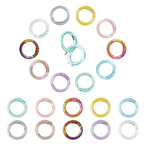 HOBBIESAY 20 Stück 10 Farben 24.5mm UV Beschichtung Farbverlauf Federtorringe Zinklegierung Feder O Ringe Runde Karabiner Schnappklemmen Feder Schlüsselanhänger O Schnallen Für Unverzichtbares HOBBIESAY 20 Stück 10 Farben 24.5mm UV Beschichtung Farbverlauf Federtorringe Zinklegierung Feder O Ringe Runde Karabiner Schnappklemmen Feder Schlüsselanhänger O Schnallen Für Unverzichtbares von HOBBIESAY
