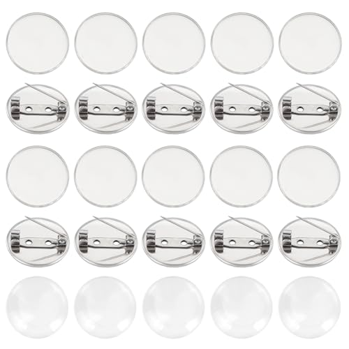 HOBBIESAY 20 Stück Cabochon Brosche 20mm Flach Rund Brosche Mit 20 Stück Glas Cabochons Edelstahl Leere Fassung Brosche Blank Dome Brosche DIY Kit Für Schmuckherstellung HOBBIESAY 20 Stück Cabochon Brosche 20mm Flach Rund Brosche Mit 20 Stück Glas Cabochons Edelstahl Leere Fassung Brosche Blank Dome Brosche DIY Kit Für Schmuckherstellung von HOBBIESAY
