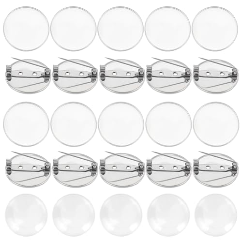 HOBBIESAY 20 Stücke Flache Runde Brosche Mit 20 Stücken Glas Cabochons Edelstahl Blanke Fassung Broschen 25mm Broschen Cabochon Fassung Blanke Dom Pin Set Für DIY Broschen Schmuckherstellung HOBBIESAY 20 Stücke Flache Runde Brosche Mit 20 Stücken Glas Cabochons Edelstahl Blanke Fassung Broschen 25mm Broschen Cabochon Fassung Blanke Dom Pin Set Für DIY Broschen Schmuckherstellung von HOBBIESAY