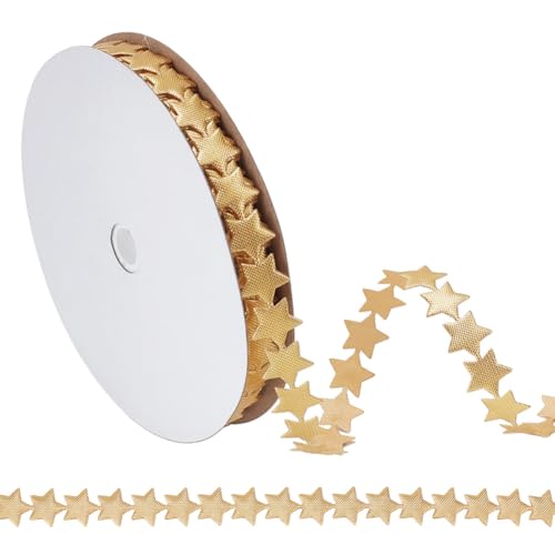 HOBBIESAY 20 Yards(18.29m) Halloween Sternband 13mm Goldenes Sternband Besatz Sternbänder Verzierung Polyester Sternband Für DIY Kleidung Geschenk Heimdekoration von HOBBIESAY