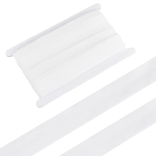 HOBBIESAY 20 m doppelt gefaltetes Schrägband, 2,5 cm, Polyester, durchgehendes Band, weißes Schrägband, zum Säumen, Nähen, Nähen, Basteln HOBBIESAY 20 m doppelt gefaltetes Schrägband, 2,5 cm, Polyester, durchgehendes Band, weißes Schrägband, zum Säumen, Nähen, Nähen, Basteln von HOBBIESAY
