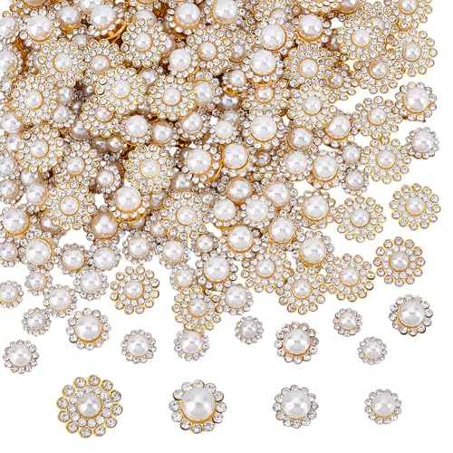 HOBBIESAY 200 Stk 4 Stile Perlenblumenkrallen Goldene Strass Sonnenblumenkrallen Verzierungen Dekorative Kristallblumen Accessoires Zum Nähen DIY Kleidung Taschen Schuhe Schmuck Kostüme von HOBBIESAY