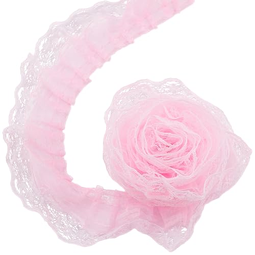 HOBBIESAY 20m 2 Lagige Rüschen Spitzenborte 4.5cm Breit Rosa Plissiertes Stoffband Chiffon Einfassung Besätze Zum Nähen Basteln Hochzeit Brautkleid Party Dekoration Kleidungsverzierung HOBBIESAY 20m 2 Lagige Rüschen Spitzenborte 4.5cm Breit Rosa Plissiertes Stoffband Chiffon Einfassung Besätze Zum Nähen Basteln Hochzeit Brautkleid Party Dekoration Kleidungsverzierung von HOBBIESAY