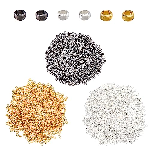 HOBBIESAY 2100 Stück 3 Farben Rondell Messing Quetschperlen Winzige Messing Quetschperlen EndmetallAbstandshalter Glatte Lose Verbindungsperle Armband Halskettenherstellung Handwerk HOBBIESAY 2100 Stück 3 Farben Rondell Messing Quetschperlen Winzige Messing Quetschperlen EndmetallAbstandshalter Glatte Lose Verbindungsperle Armband Halskettenherstellung Handwerk von HOBBIESAY