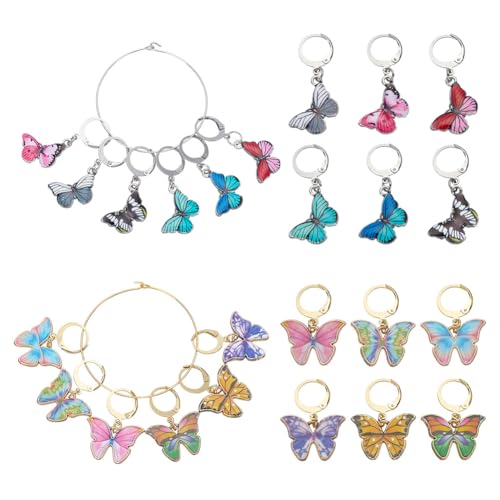 HOBBIESAY 24 Stück 12 Stile Schmetterlings Maschenmarkierer Anhänger Zum Häkeln Schmetterlings Strick Maschenmarkierer Strick Und Häkelzubehör Für Heimwerker Näharbeiten HOBBIESAY 24 Stück 12 Stile Schmetterlings Maschenmarkierer Anhänger Zum Häkeln Schmetterlings Strick Maschenmarkierer Strick Und Häkelzubehör Für Heimwerker Näharbeiten von HOBBIESAY